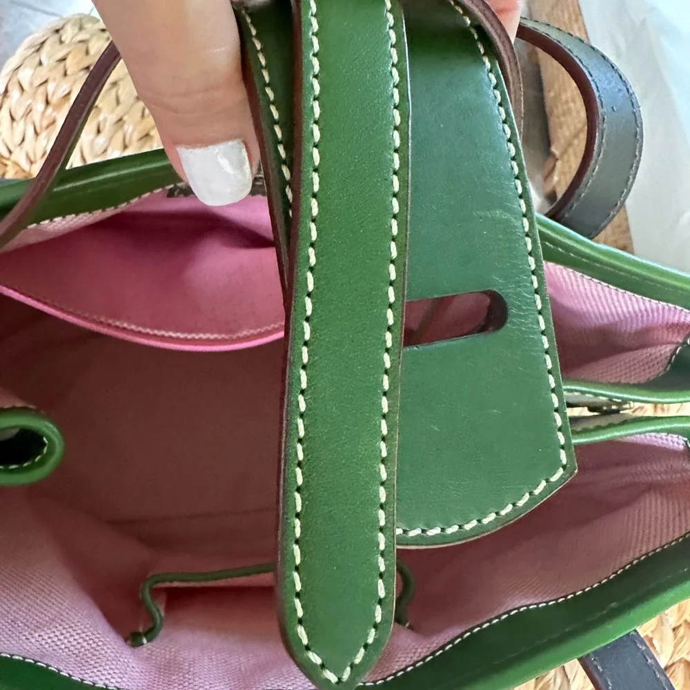 Dooney & Bourke Giraffe Canvas green leather trim bag - Picture 7 of 11